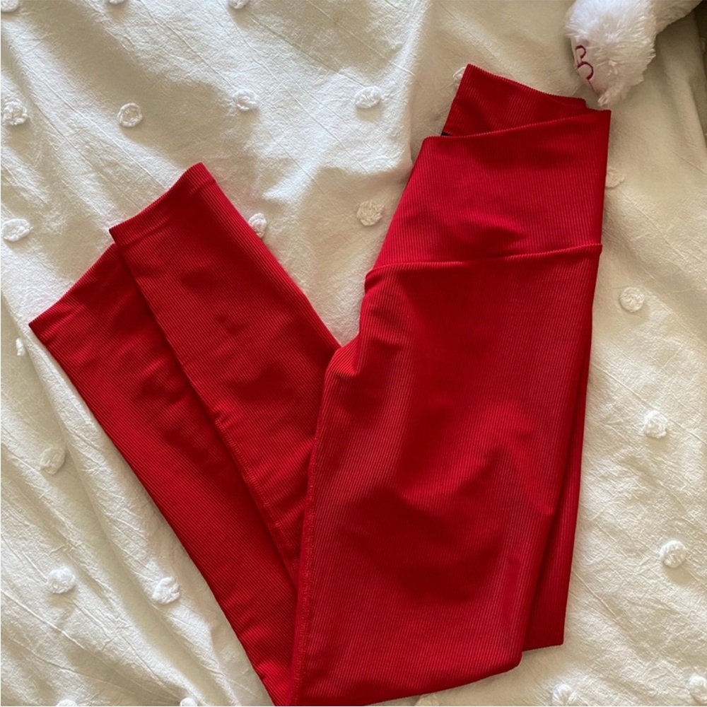 Beach Riot Red Ayla Ribbed Leggings - Picture 2 of 4